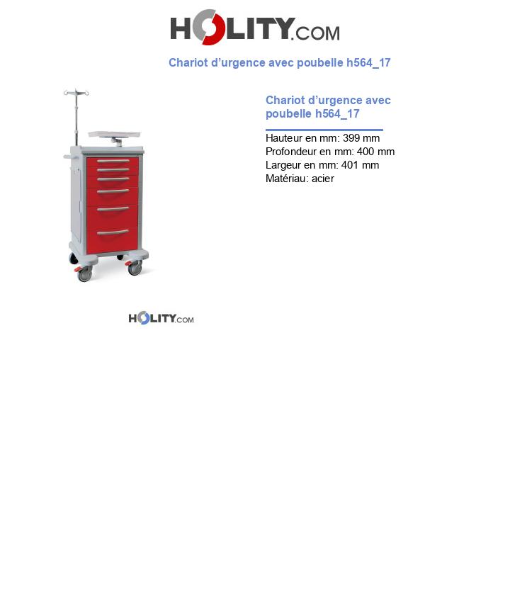 Chariot d’urgence avec poubelle h564_17