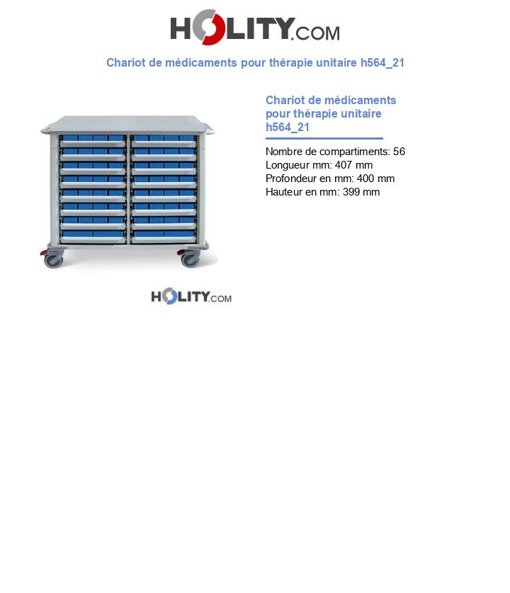 Chariot de médicaments pour thérapie unitaire h564_21