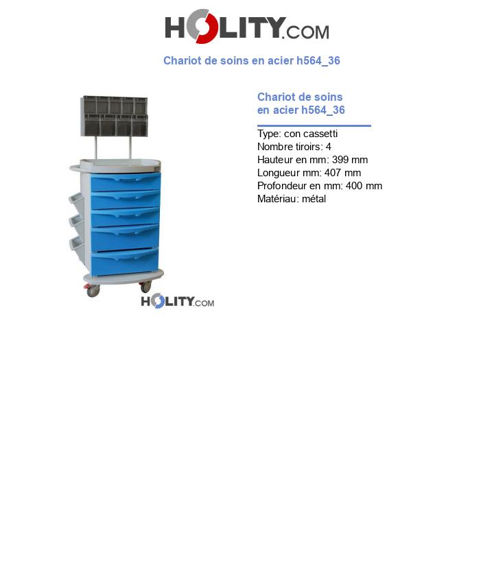 Chariot de soins en acier h564_36