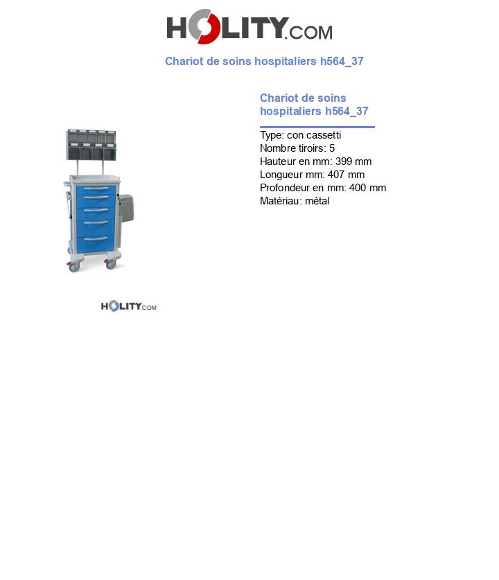 Chariot de soins hospitaliers h564_37