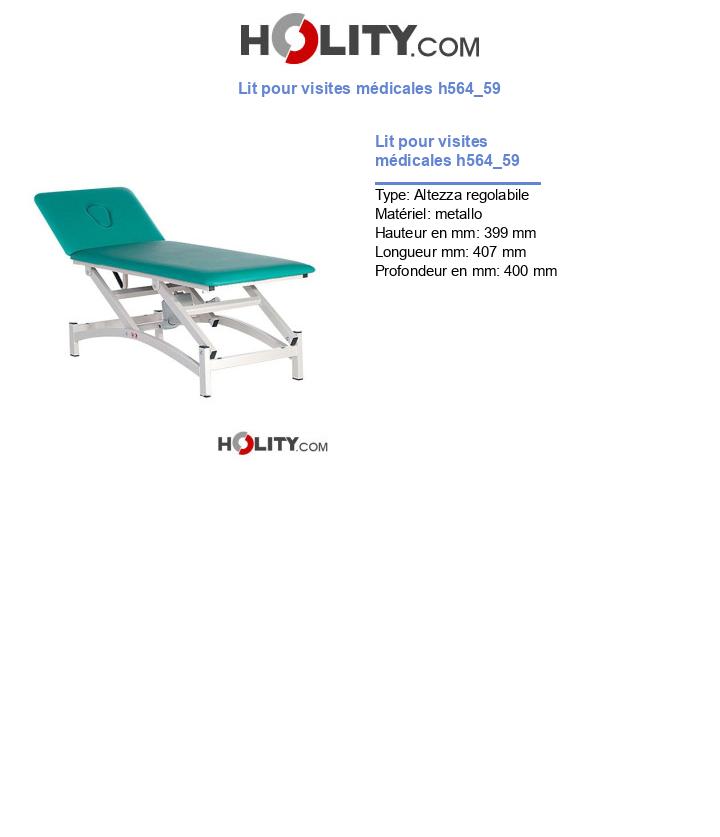 Lit pour visites médicales h564_59