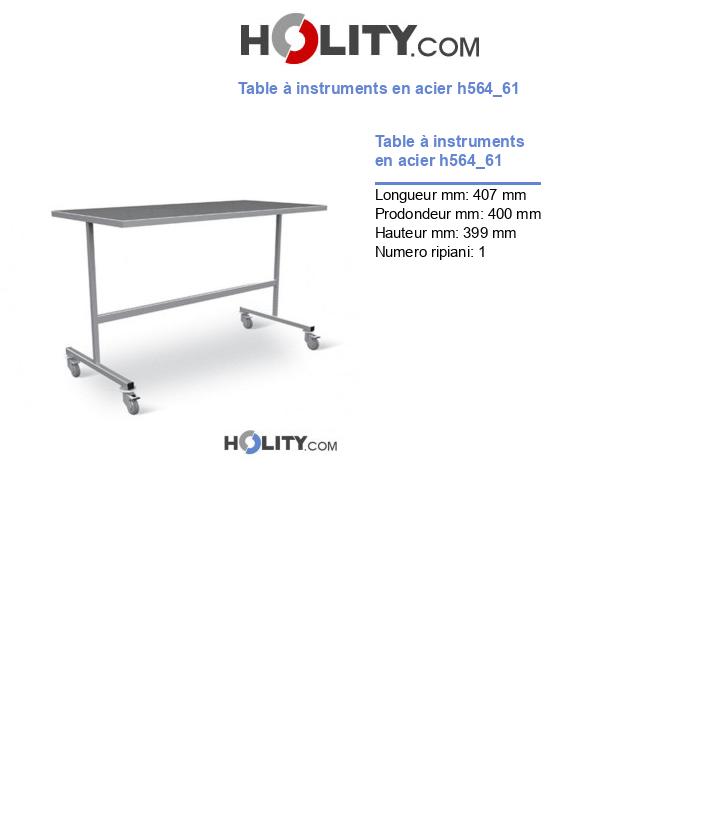 Table à instruments en acier h564_61