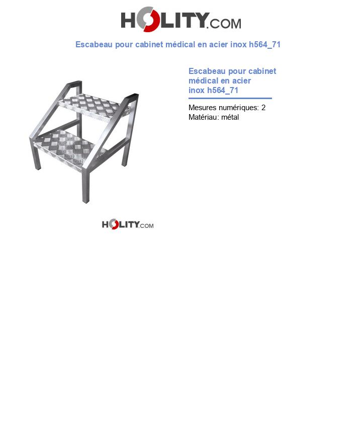 Escabeau pour cabinet médical en acier inox h564_71