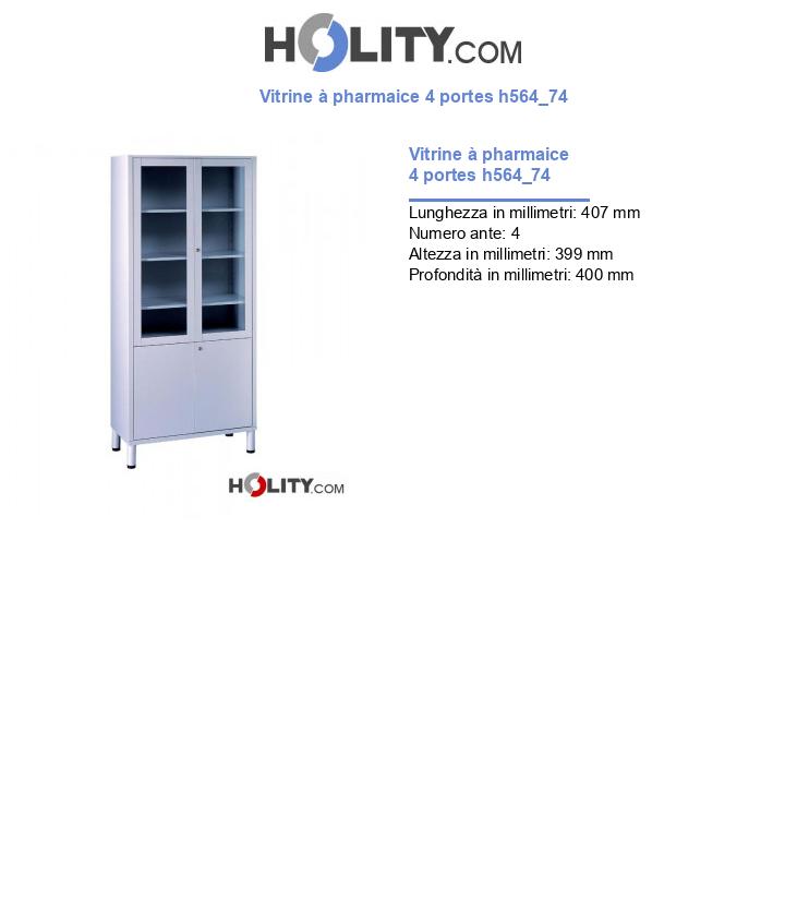 Vitrine à pharmaice 4 portes h564_74