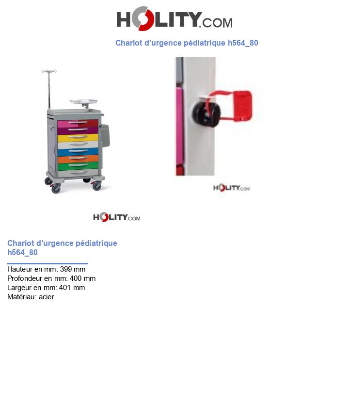 Chariot d’urgence pédiatrique h564_80
