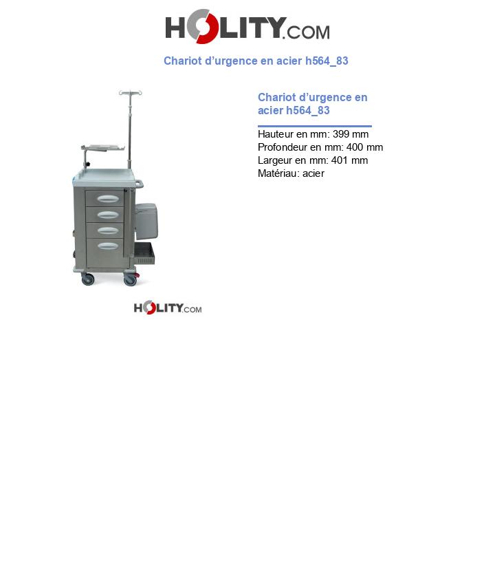 Chariot d’urgence en acier h564_83