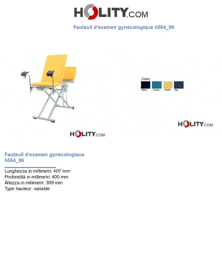 Fauteuil d’examen gynécologique h564_96