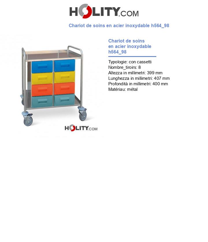 Chariot de soins en acier inoxydable h564_98