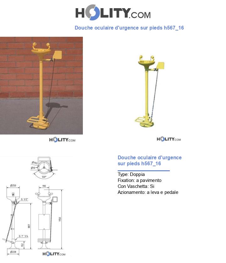 Douche oculaire d'urgence sur pieds h567_16