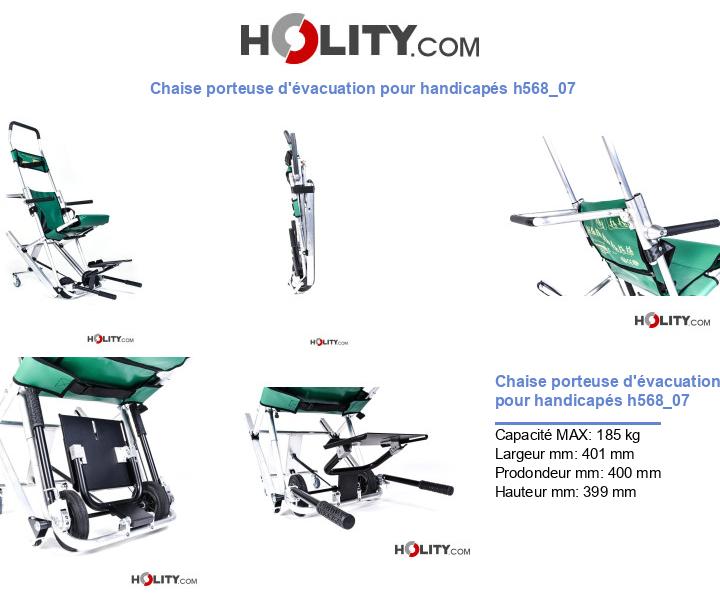Chaise porteuse d'évacuation pour handicapés h568_07
