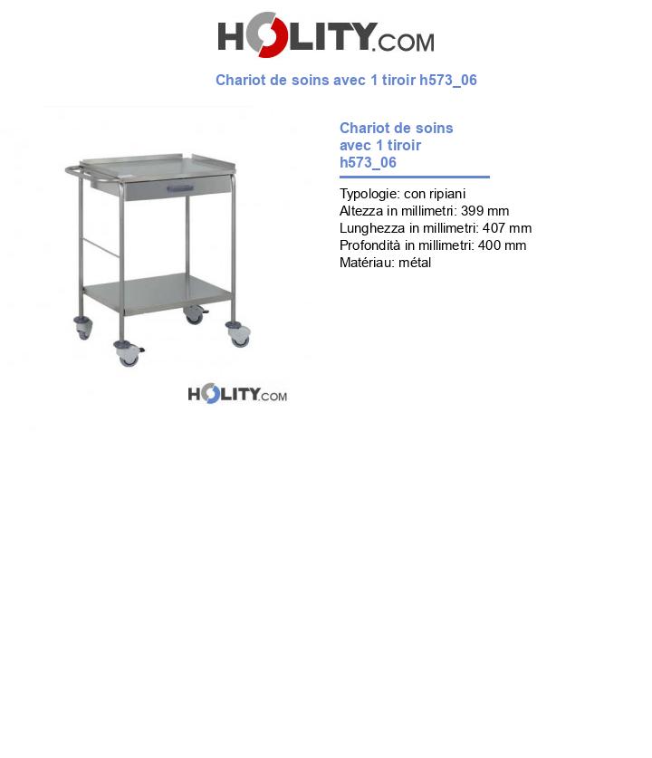 Chariot de soins avec 1 tiroir h573_06