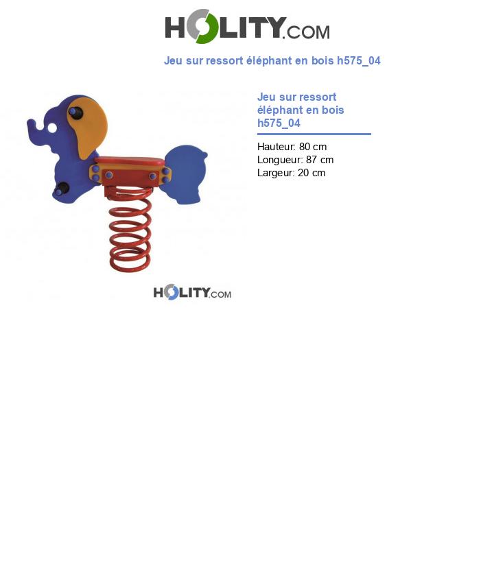 Jeu sur ressort éléphant en bois h575_04