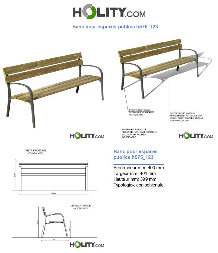 Banc pour espaces publics h575_123