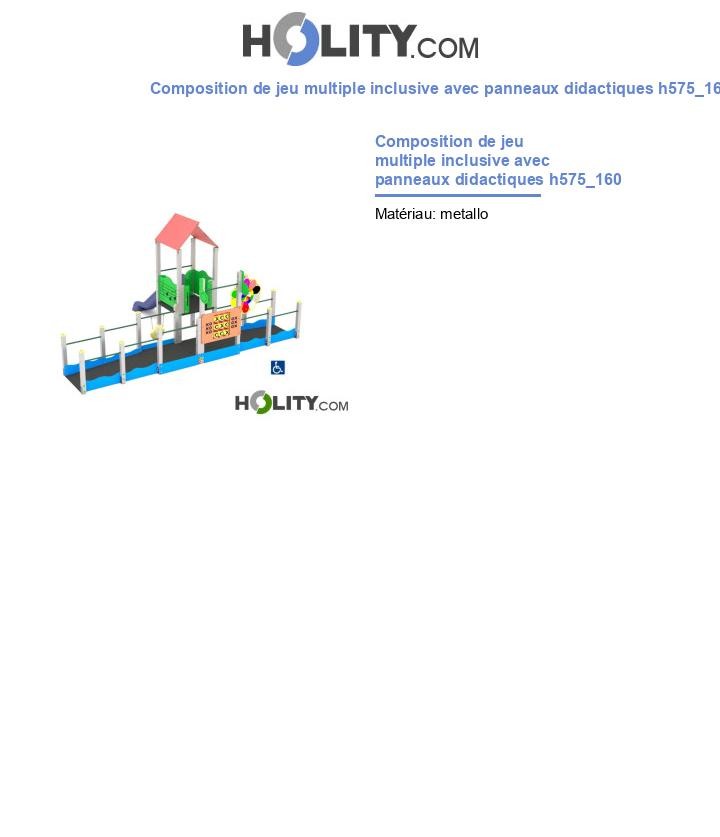 Composition de jeu multiple inclusive avec panneaux didactiques h575_160