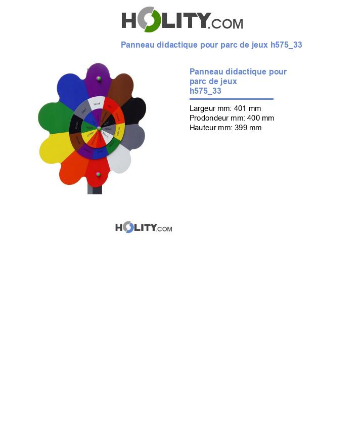Panneau didactique pour parc de jeux h575_33