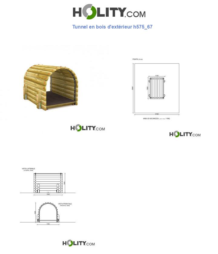 Tunnel en bois d'extérieur h575_67
