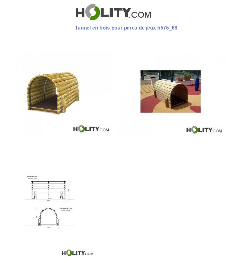 Tunnel en bois pour parcs de jeux h575_68