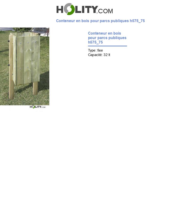 Conteneur en bois pour parcs publiques h575_75