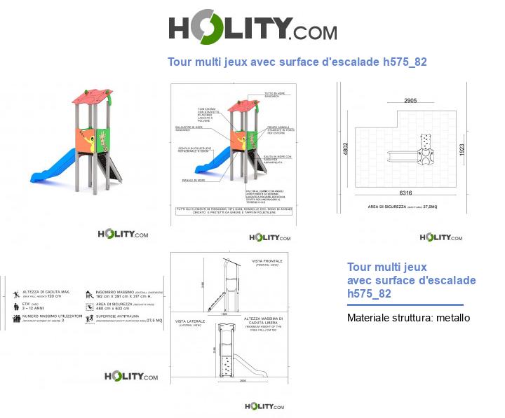 Tour multi jeux avec surface d'escalade h575_82