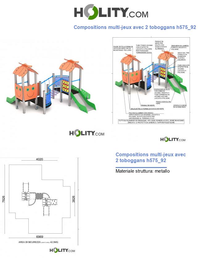 Compositions multi-jeux avec 2 toboggans h575_92