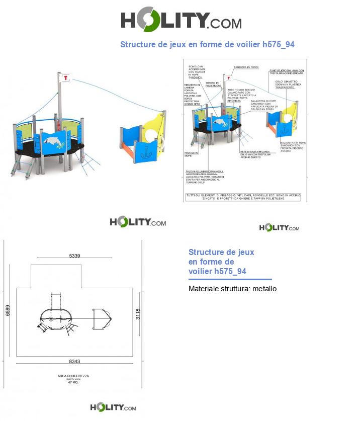 Structure de jeux en forme de voilier h575_94