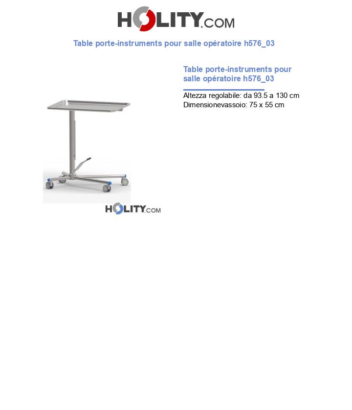 Table porte-instruments pour salle opératoire h576_03