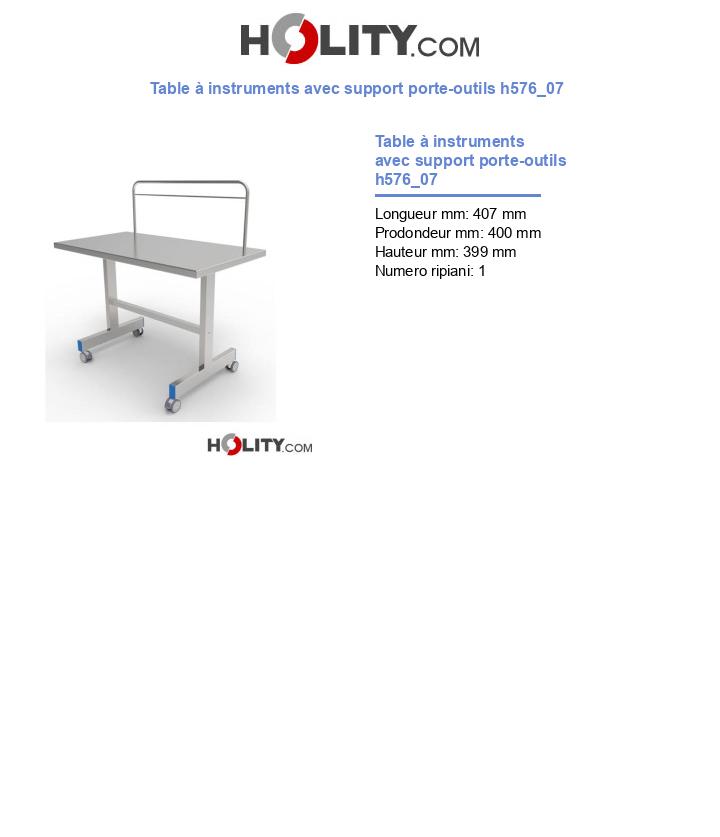 Table à instruments avec support porte-outils h576_07