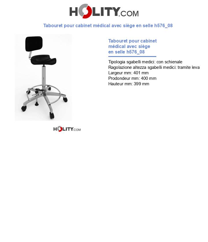 Tabouret pour cabinet médical avec siège en selle h576_08