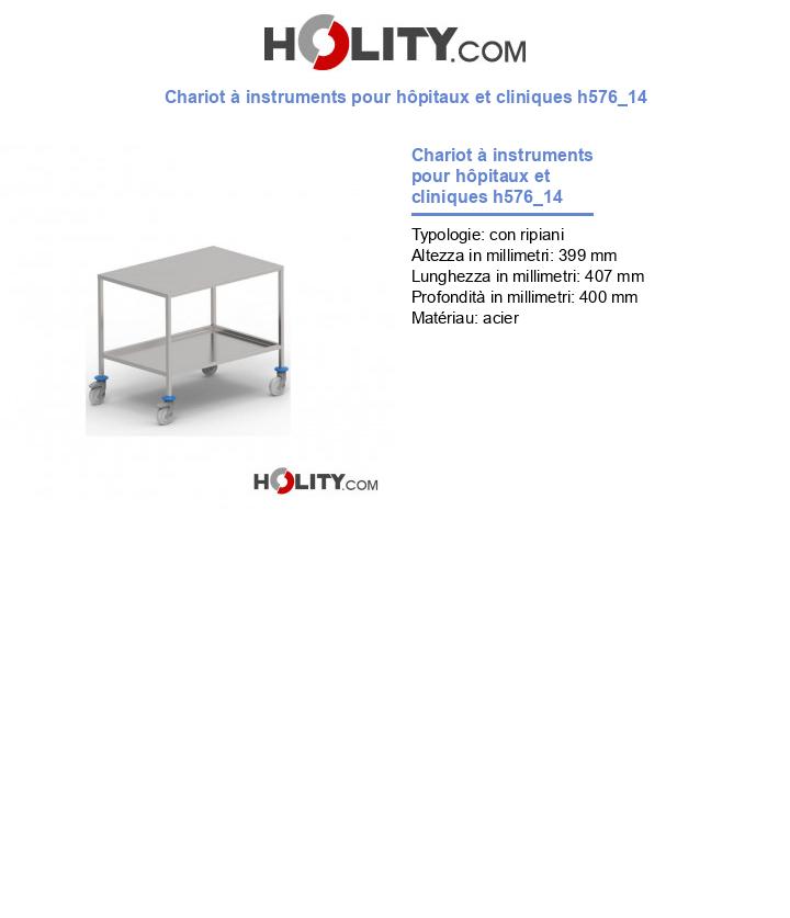 Chariot à instruments pour hôpitaux et cliniques h576_14