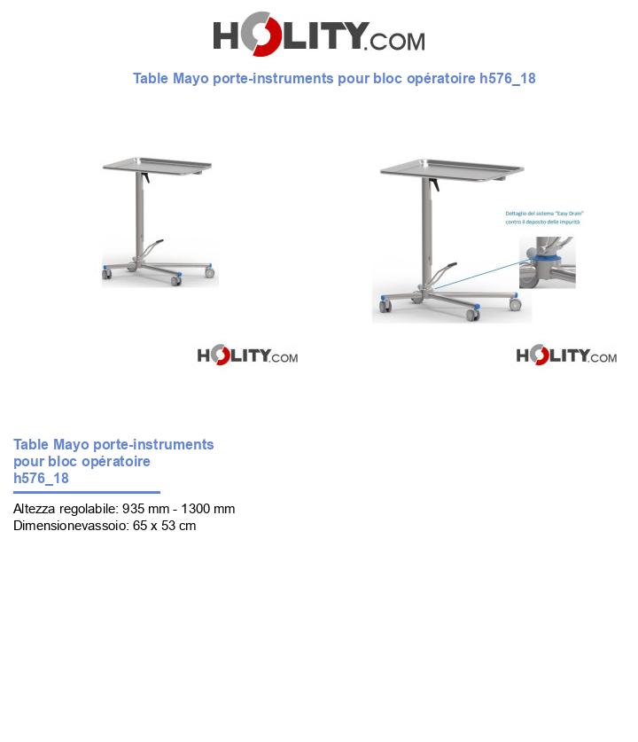 Table Mayo porte-instruments pour bloc opératoire h576_18