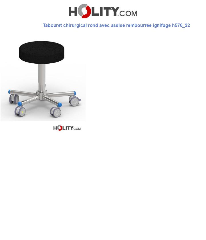 Tabouret chirurgical rond avec assise rembourrée ignifuge h576_22