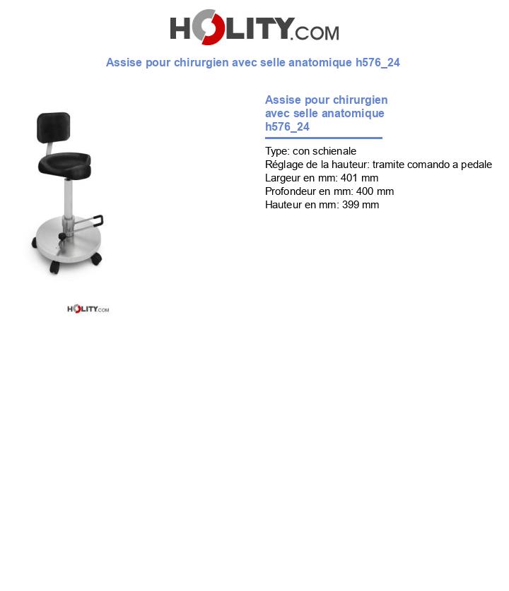 Assise pour chirurgien avec selle anatomique h576_24
