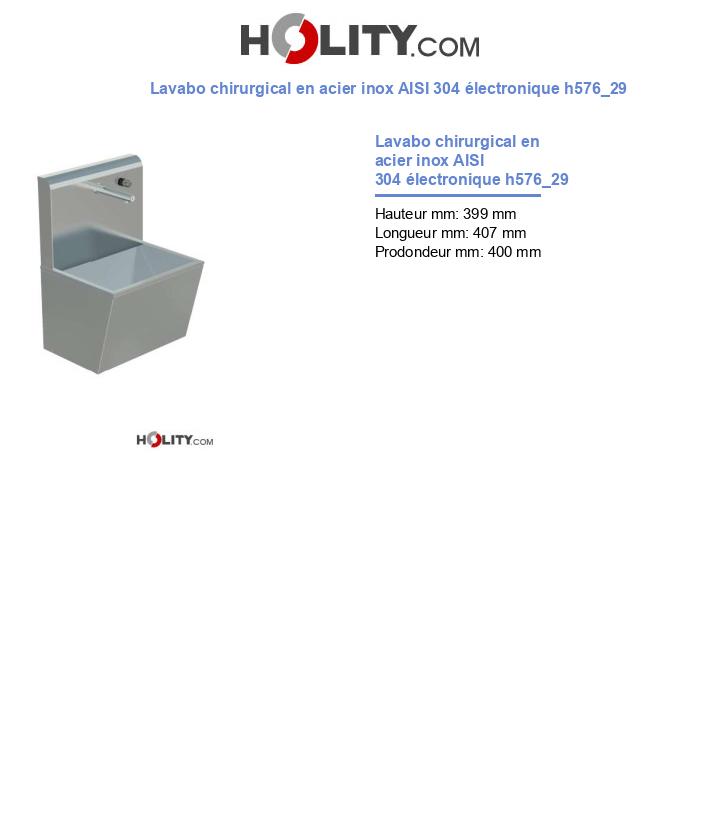 Lavabo chirurgical en acier inox AISI 304 électronique h576_29