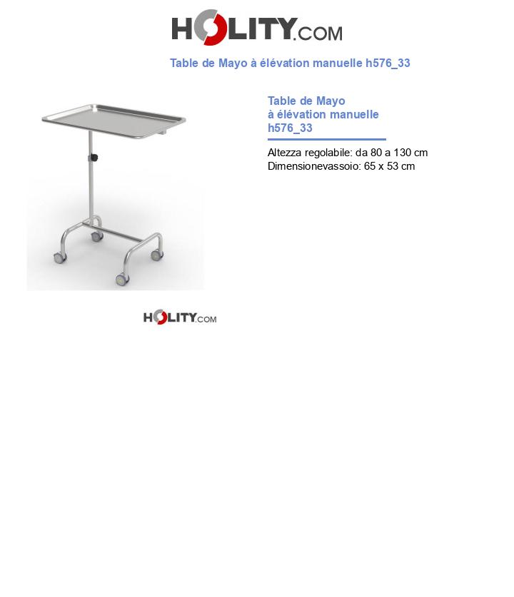 Table de Mayo à élévation manuelle h576_33