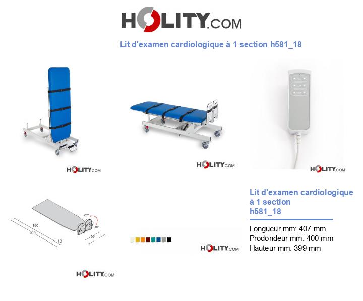 Lit d'examen cardiologique à 1 section h581_18