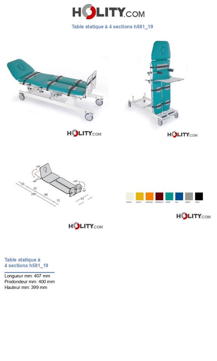 Table statique à 4 sections h581_19