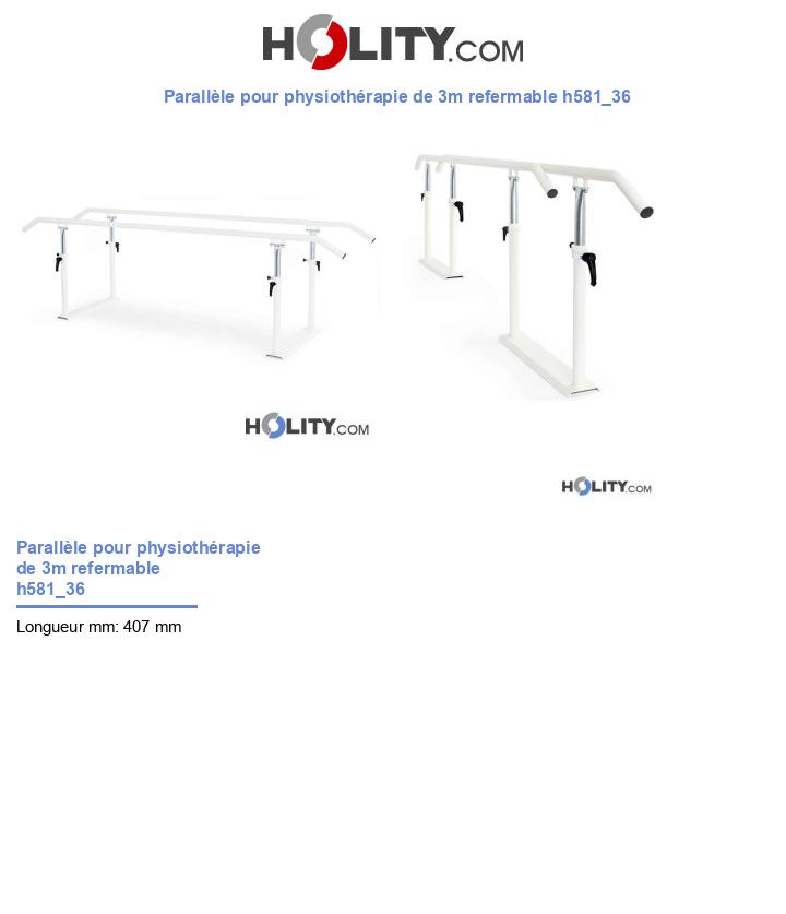 Parallèle pour physiothérapie de 3m refermable h581_36