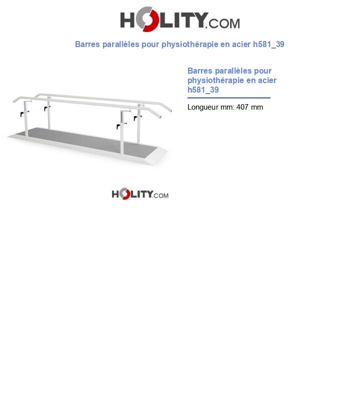 Barres parallèles pour physiothérapie en acier h581_39