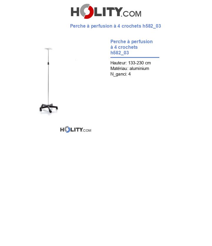 Perche à perfusion à 4 crochets h582_03