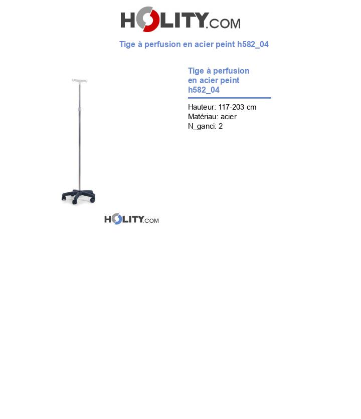 Tige à perfusion en acier peint h582_04