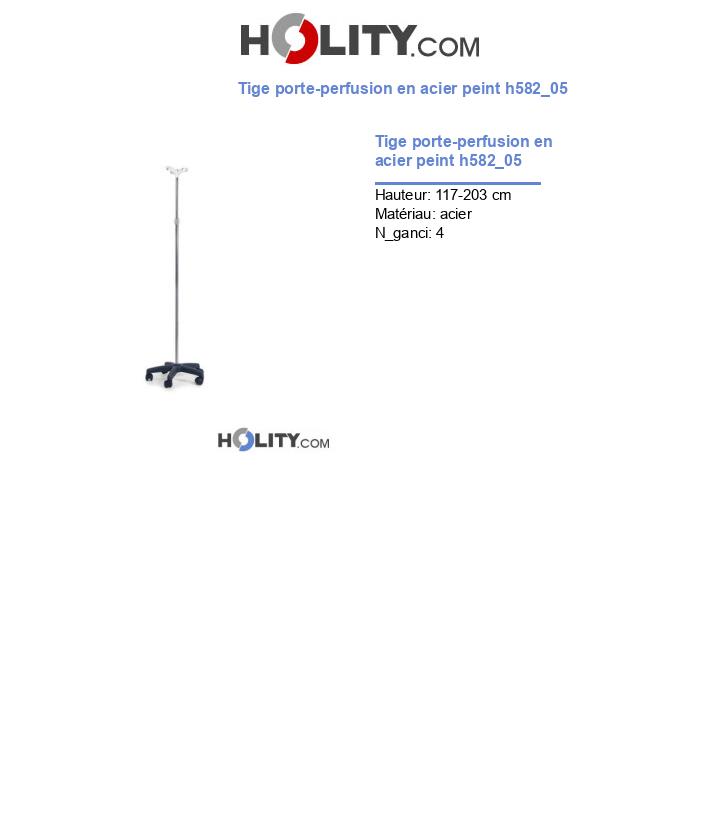 Tige porte-perfusion en acier peint h582_05