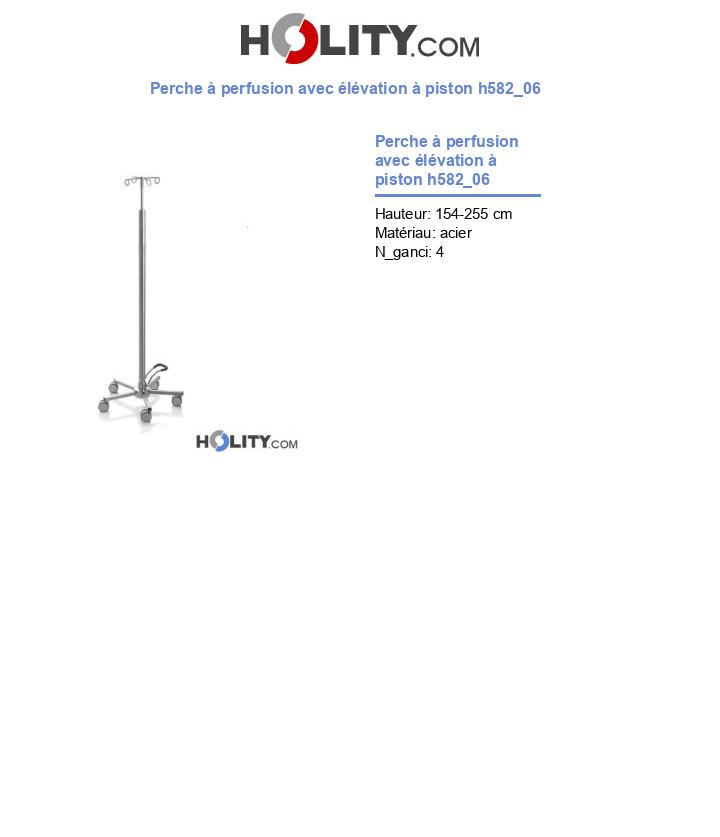 Perche à perfusion avec élévation à piston h582_06