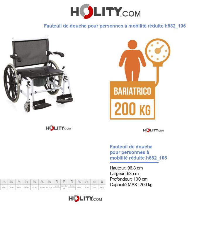 Fauteuil de douche pour personnes à mobilité réduite h582_105