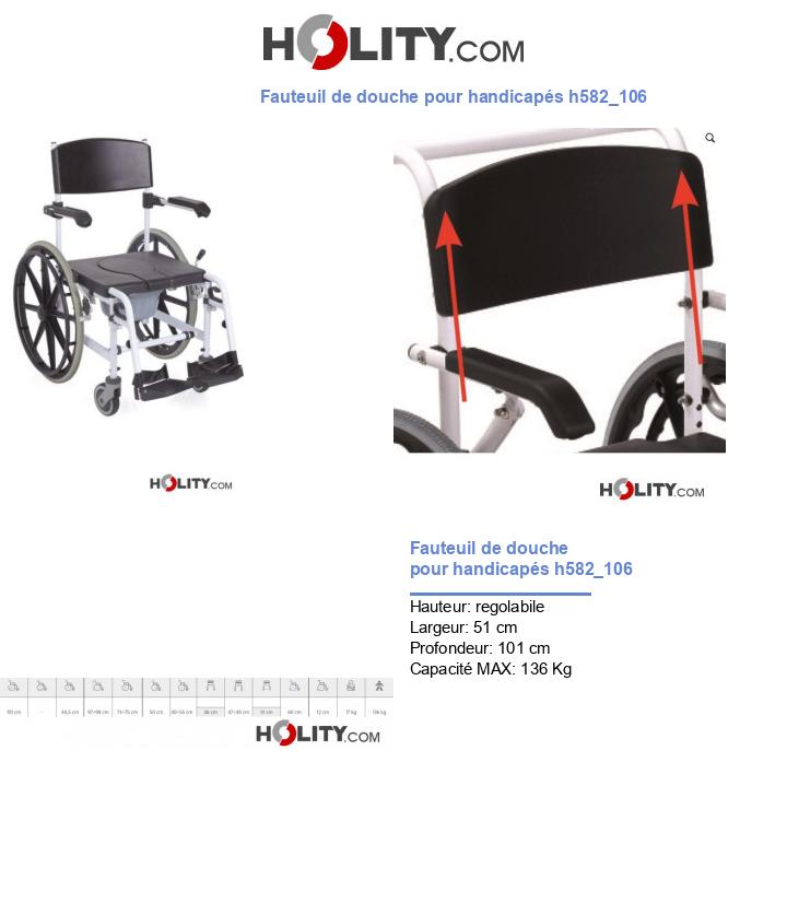 Fauteuil de douche pour handicapés h582_106