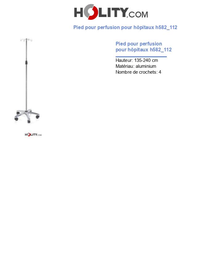 Pied pour perfusion pour hôpitaux h582_112