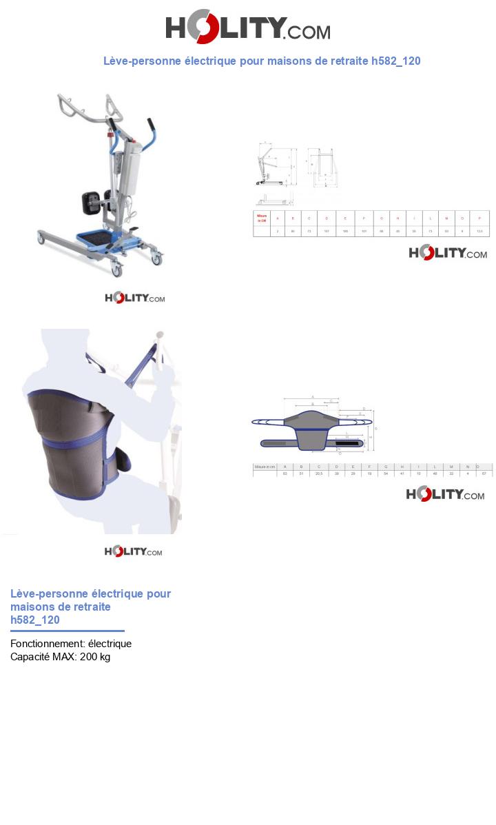 Lève-personne électrique pour maisons de retraite h582_120