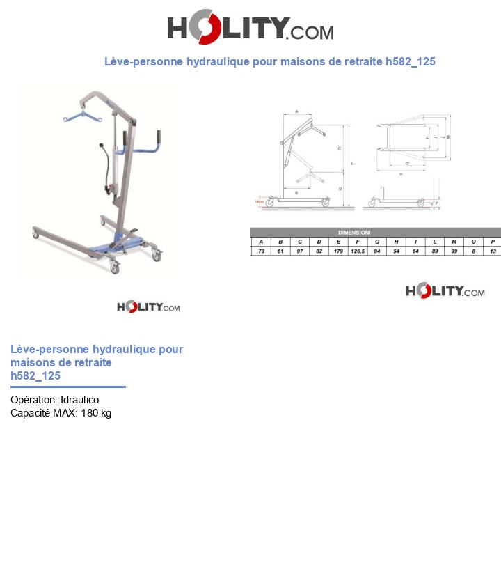 Lève-personne hydraulique pour maisons de retraite h582_125