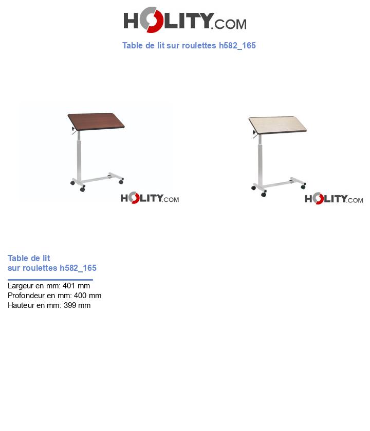 Table de lit sur roulettes h582_165