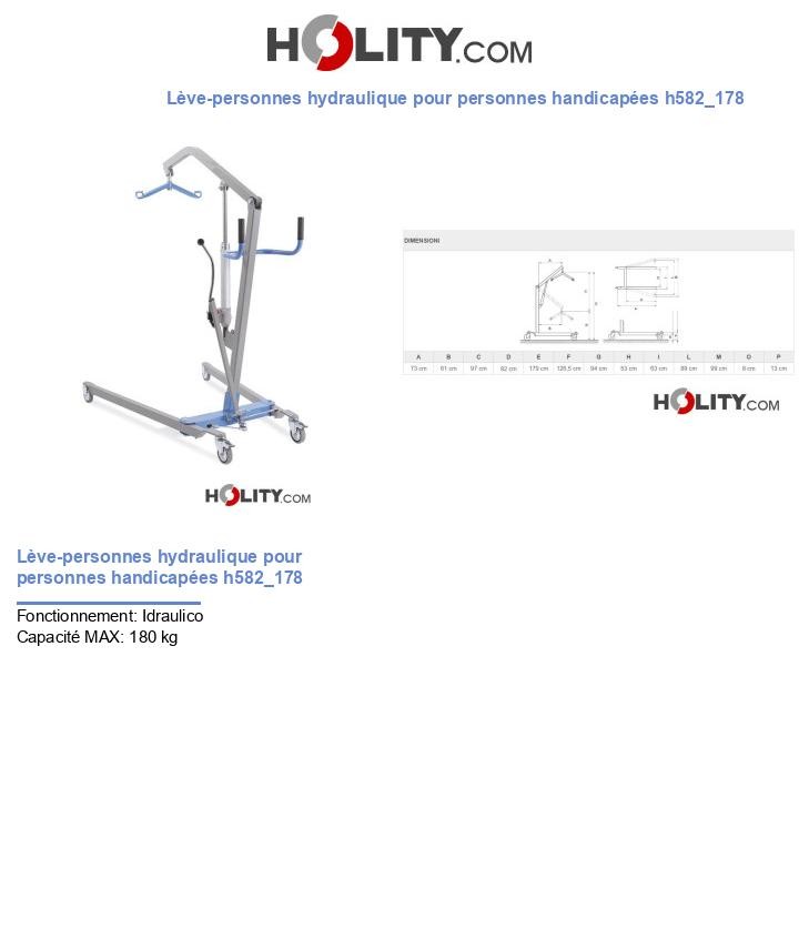 Lève-personnes hydraulique pour personnes handicapées h582_178