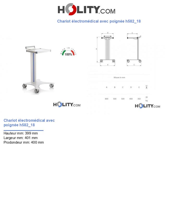 Chariot électromédical avec poignée h582_18